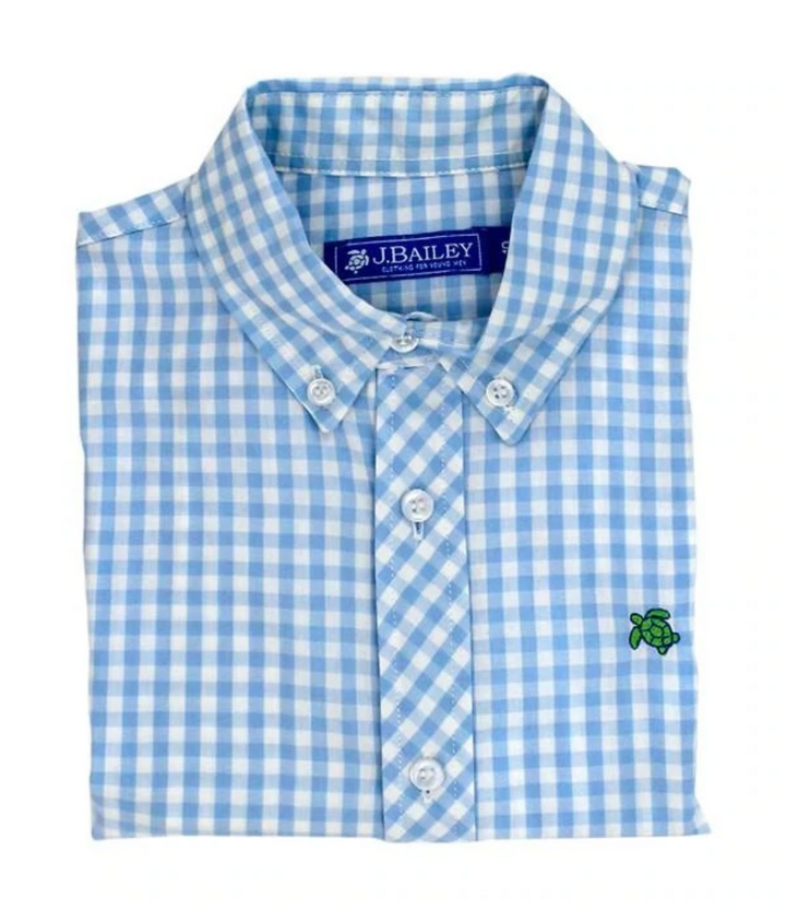 Bailey Boys Button Down Shirt - Blue Check - Gabrielle's Biloxi