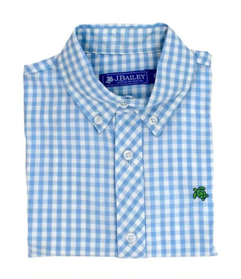 Bailey Boys Button Down Shirt - Blue Check - Gabrielle&