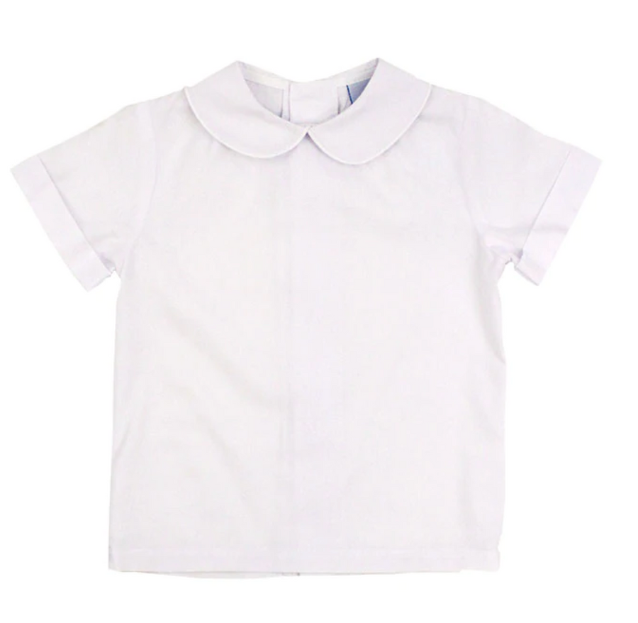 Bailey Boys Short Sleeve Piped Shirt - White Button Back - Gabrielle's Biloxi