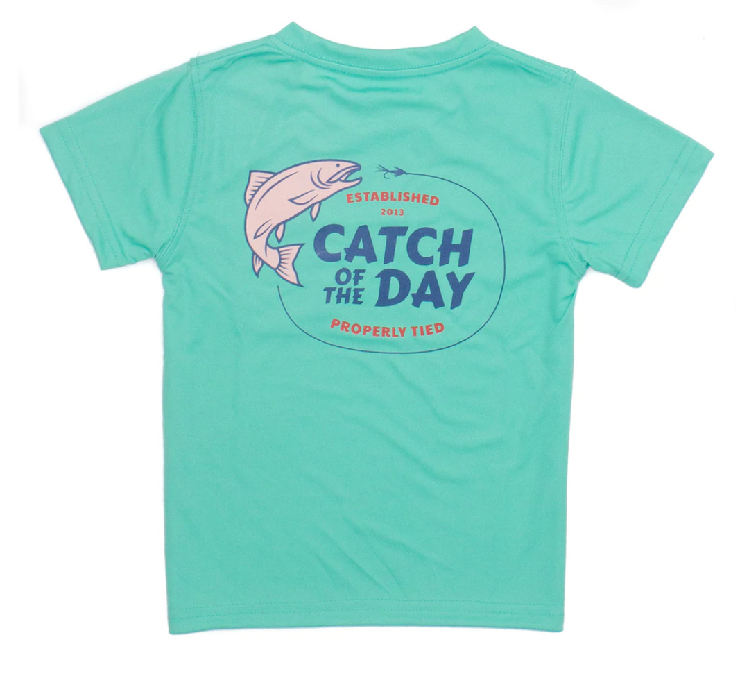 Properly Tied Boys Performance Tee SS Catch of the Day - Soft Green - Gabrielle's Biloxi