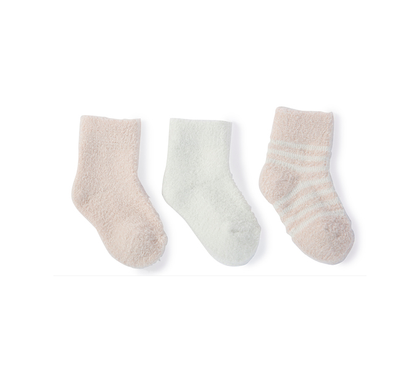 Barefoot Dreams CozyChic Lite Infant Sock Set 3 Pack Pink - Gabrielle's Biloxi