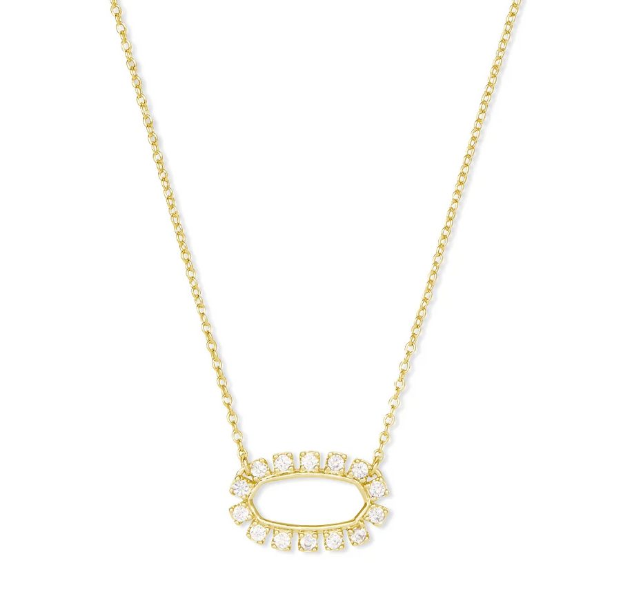 Kendra Scott Elisa Open Frame Crystal Pendant Necklace Gold - Gabrielle's Biloxi