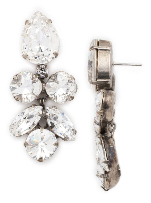 Sorrelli Crystal Lotus Flower Dangle Earrings - Gabrielle&