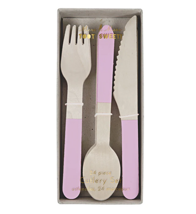 Meri Meri Pink Wooden Cutlery Set - Gabrielle's Biloxi