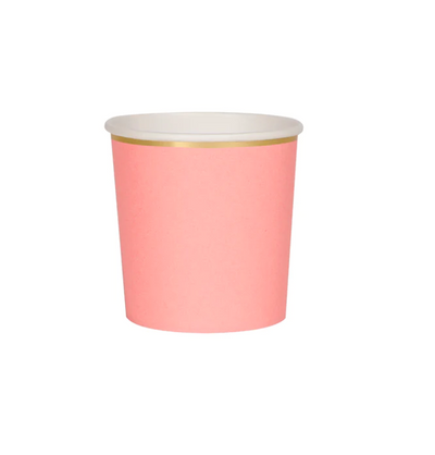 Meri Meri Neon Coral Tumbler Cups - Gabrielle's Biloxi