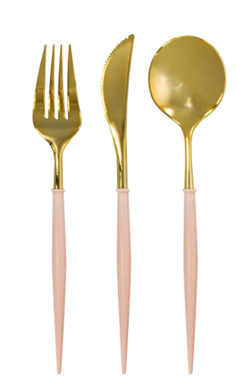 Bella Cutlery Gold/Blush Handle - Gabrielle's Biloxi