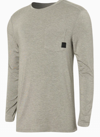 Saxx Sleepwalker LS Pocket Tee-Dark Grey Heather - Gabrielle's Biloxi
