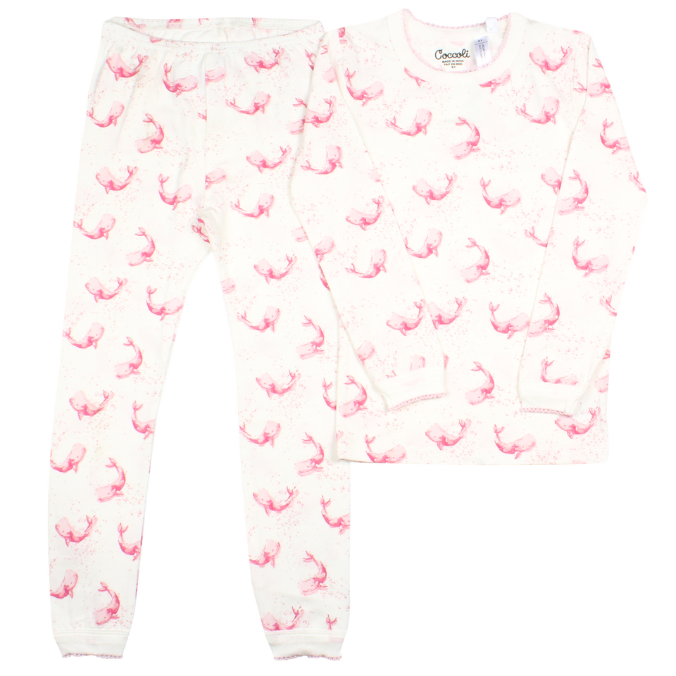 Coccoli Kid Pyjama Pink Whales - Gabrielle's Biloxi