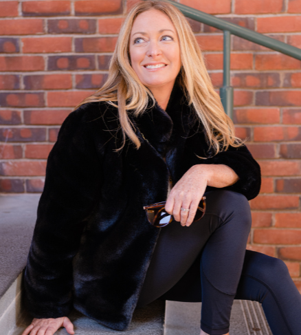 Faux Fur Reversible Blakely Bomber - Black - Gabrielle's Biloxi