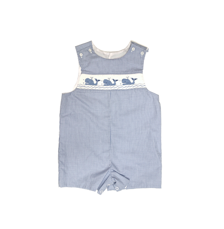 Boys Whales Smocked Overall - Gabrielle's Biloxi