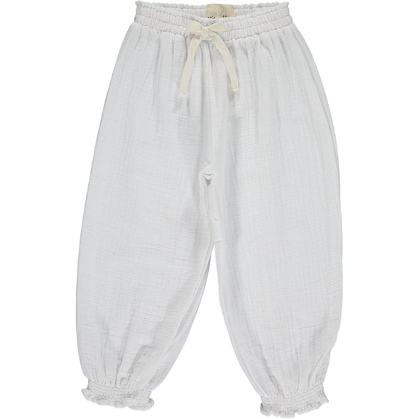 Isabella Girls Gauze Pants White - Gabrielle&
