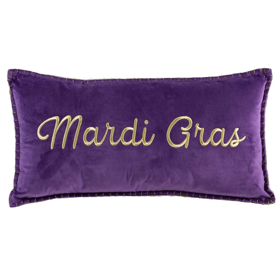 Royal Mardi Gras Lumbar Pillow   Purple/Gold   13x24 - Gabrielle's Biloxi