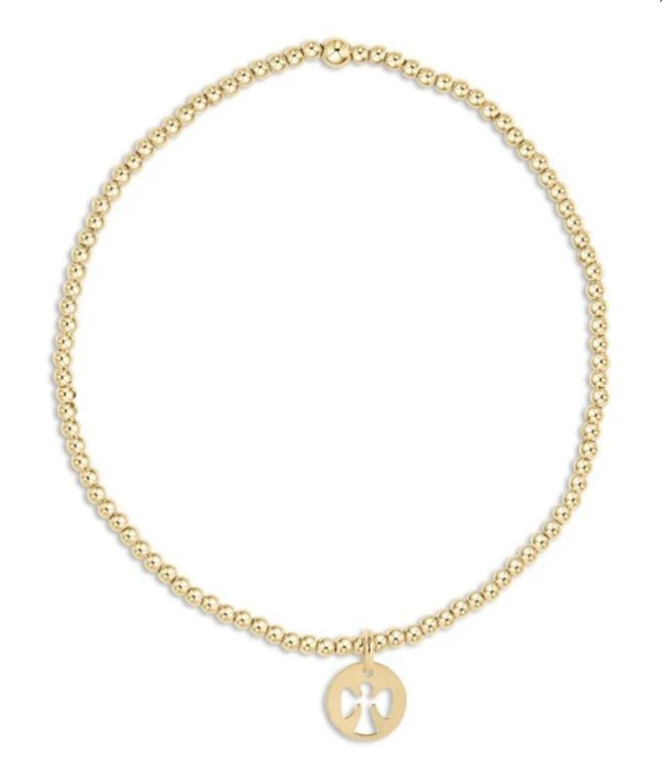 ENewton Classic Gold 2mm Bead Bracelet Guardian Angel Charm - Gabrielle's Biloxi