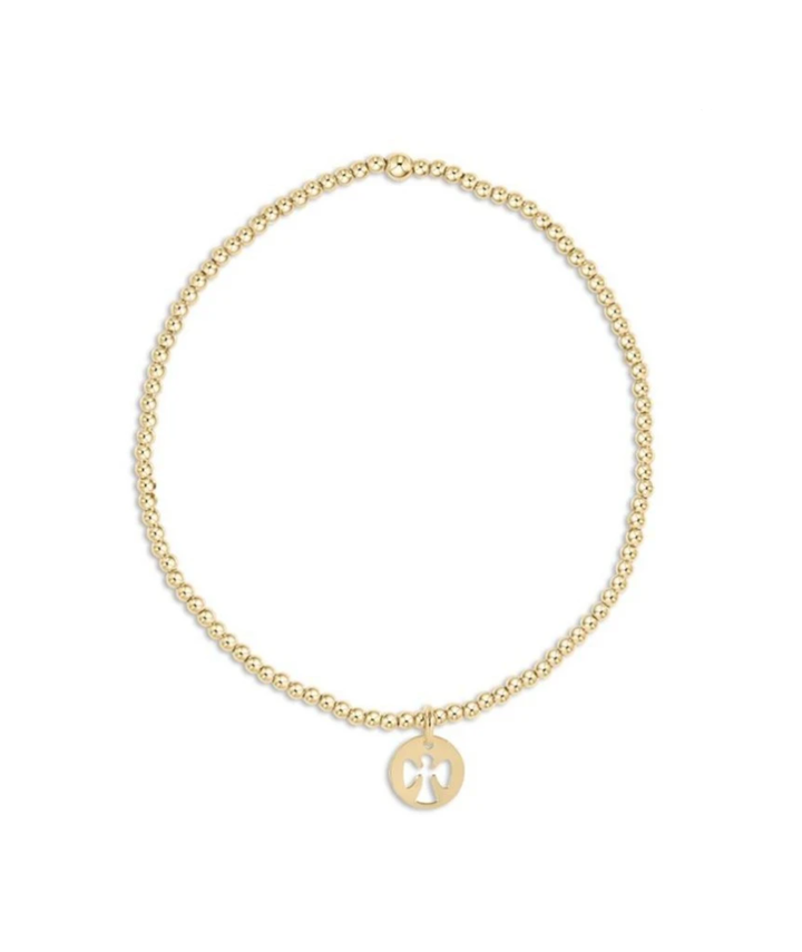 ENewton Classic Gold 2mm Bead Bracelet Guardian Angel Charm - Gabrielle's Biloxi