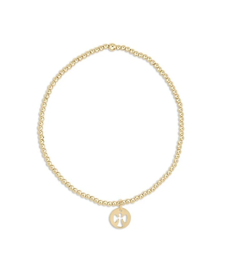 ENewton Classic Gold 2mm Bead Bracelet Guardian Angel Charm - Gabrielle's Biloxi