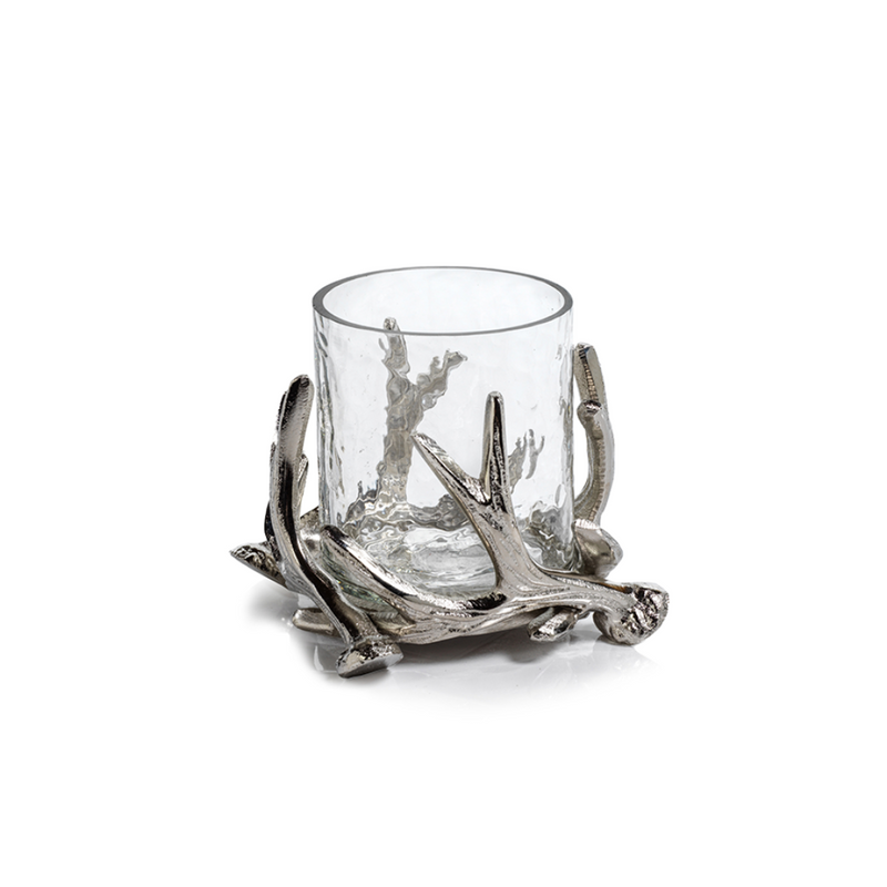 Antler Metal & Glass Candleholder - Gabrielle&