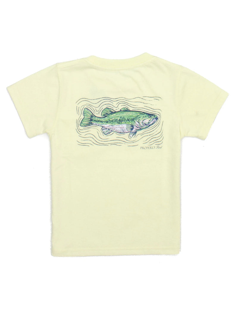 Properly Tied Boys Spotted Bass SS Tee - Light Yellow - Gabrielle&