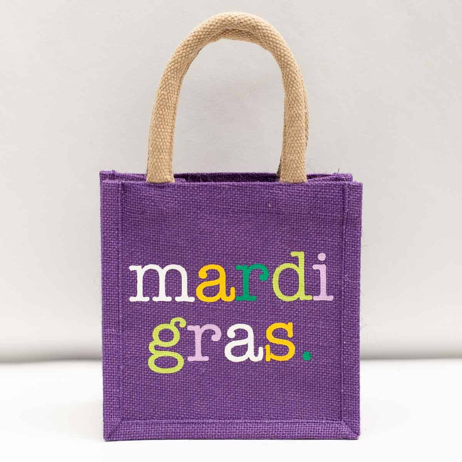 Mardi Gras Petite Gift Tote   Purple/Multi   7x7x5 - Gabrielle's Biloxi