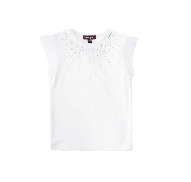 IMOGA Bianca Solid Jersey and Pleated Mesh Tee - Gabrielle's Biloxi