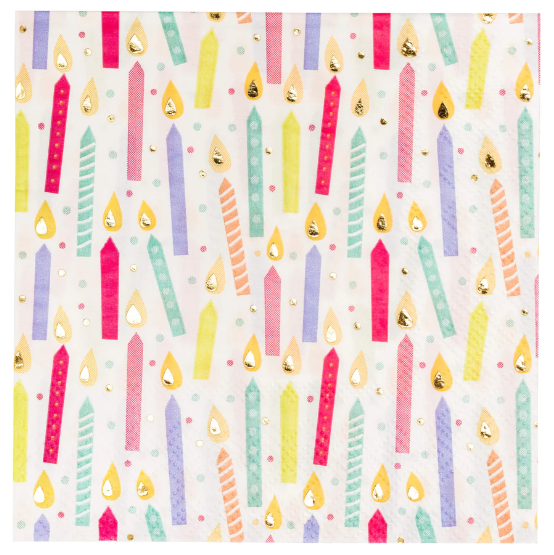 Cocktail Napkin Birthday Candles