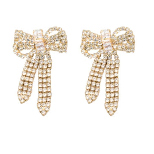 Rhinestone Bow Earrings - Gabrielle's Biloxi