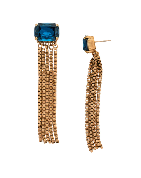 Sorrelli Brynn Statement Earring Venice Blue Antique Gold - Gabrielle's Biloxi