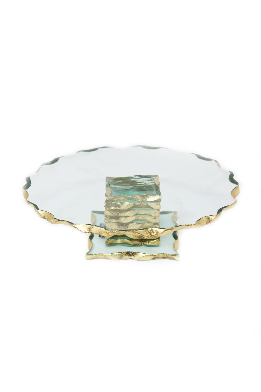 Chiseled Goldedge Handcrafted 9" Cake Stand - Gabrielle's Biloxi