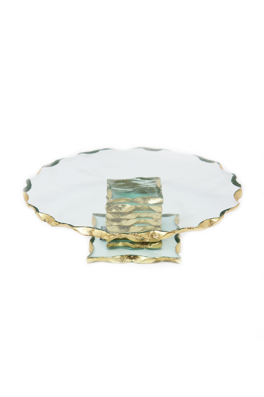 Chiseled Goldedge Handcrafted 9" Cake Stand - Gabrielle's Biloxi