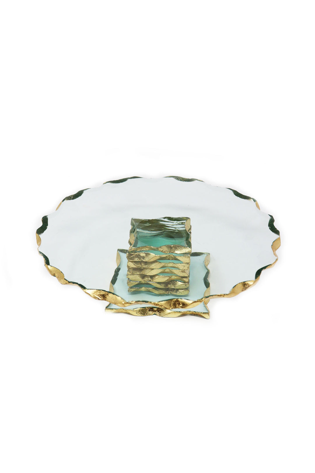 Chiseled Goldedge Handcrafted 9" Cake Stand