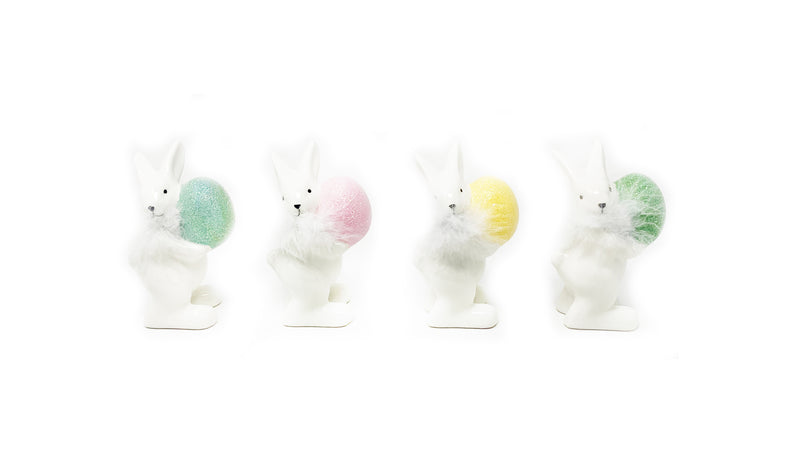 Ceramic Bunny with Colored Egg - Assorted - Gabrielle&