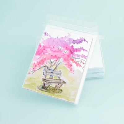 Bench under the Cherry Blossoms Cards - Set of 8 - Gabrielle's Biloxi