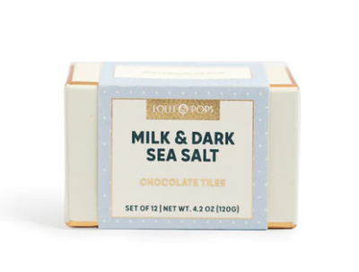 Lolli & Pops Milk & Dark Chocolate Sea Salt Tiles Box - Gabrielle's Biloxi