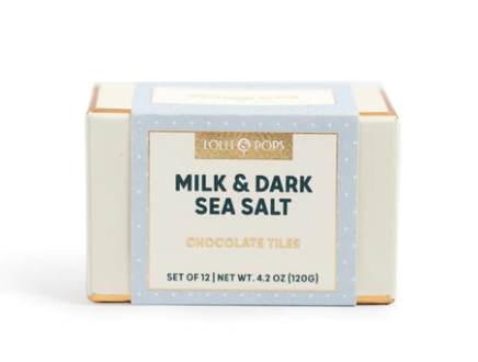 Lolli & Pops Milk & Dark Chocolate Sea Salt Tiles Box - Gabrielle&