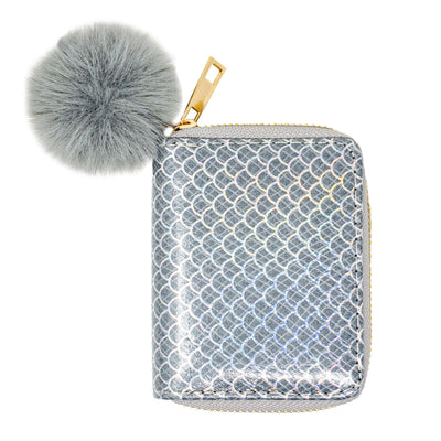 Mermaid Scale Print Wallet - Grey - Gabrielle's Biloxi