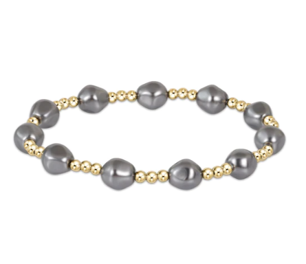 ENewton Admire Gold 3MM Bead Bracelet-Pearl-Dark Grey - Gabrielle's Biloxi