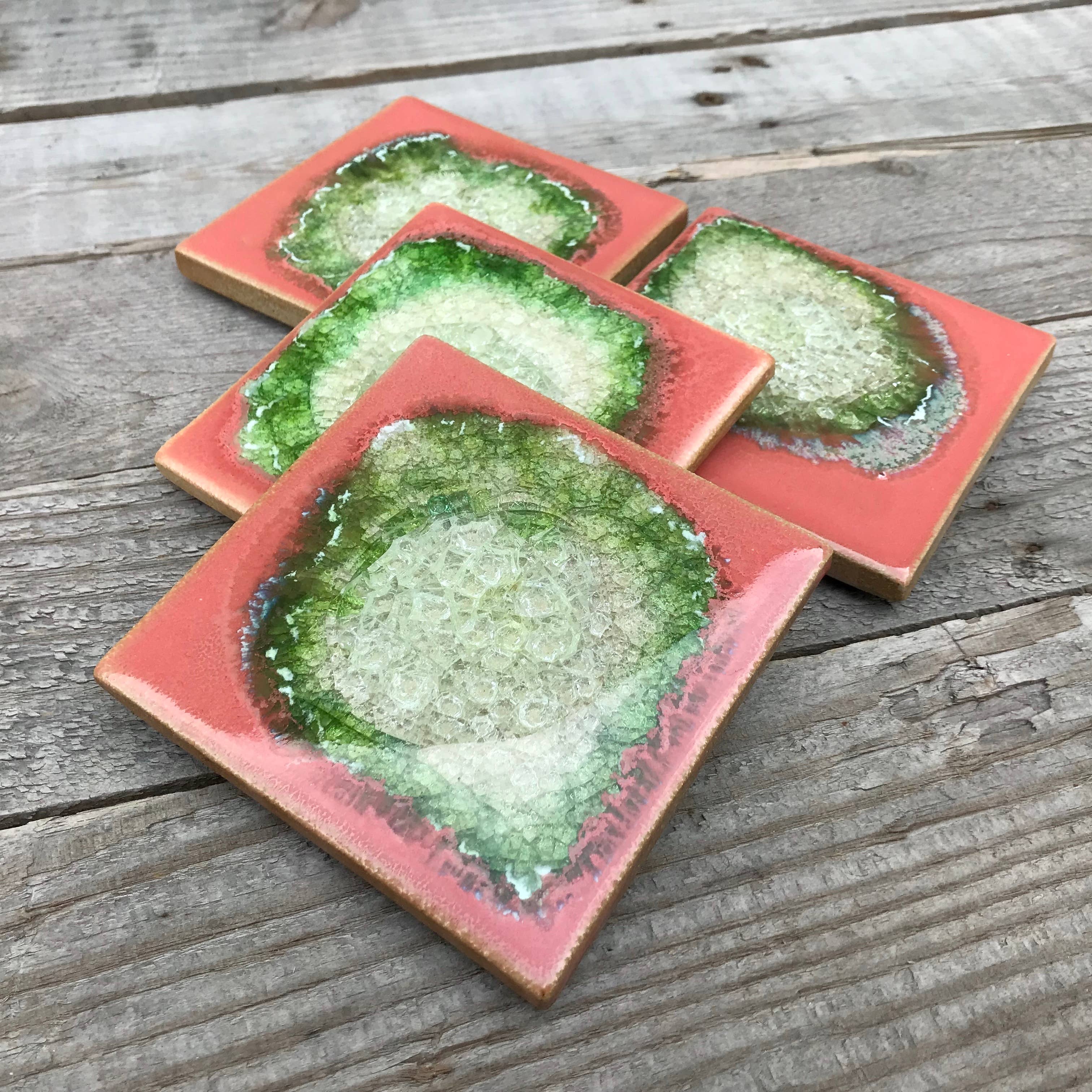 Dock 6 Pottery Coaster Set of 4 - Rose Garden - Gabrielle's Biloxi