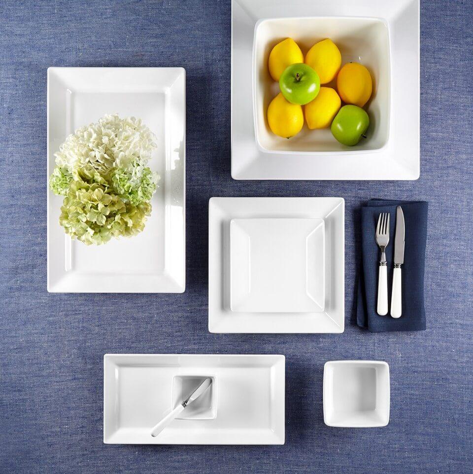 Diamond White Melamine Square Dinner Plate - Gabrielle's Biloxi