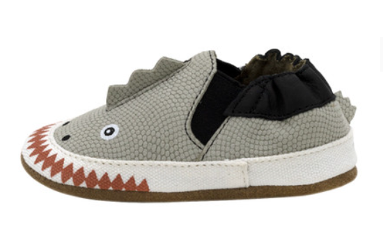 Robeez Dino Dan Soft Sole Grey Boys - Gabrielle's Biloxi
