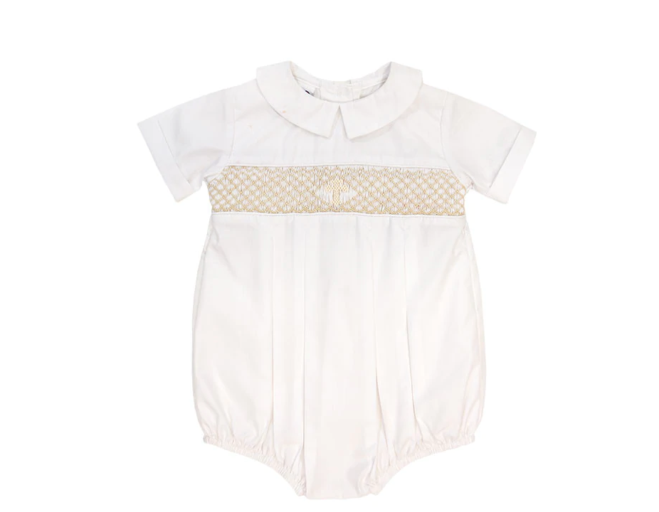 Bailey Boys Dressy Bubble Short - Ivory Christening - Gabrielle's Biloxi