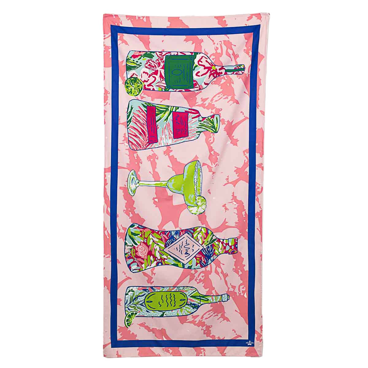 Tequila Sunrise Beach Towel   Pink/Lime/Lapis   34x70 - Gabrielle's Biloxi