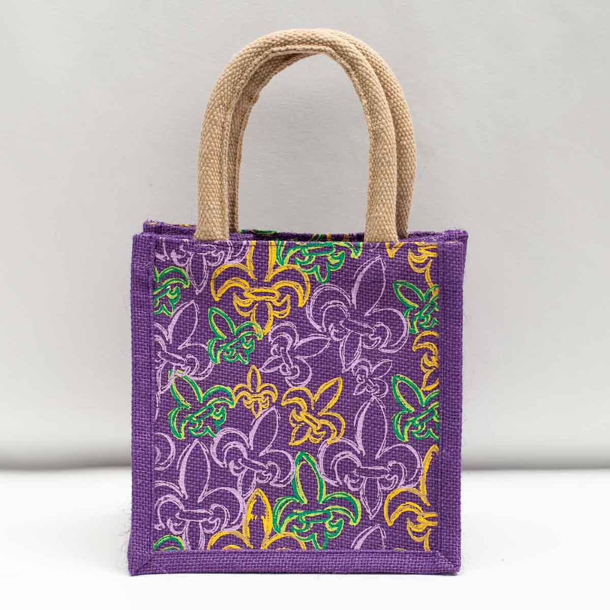 St. Charles Fleur Petite Gift Tote   Purple/Yellow/Green/Gold   7x7x5 - Gabrielle's Biloxi