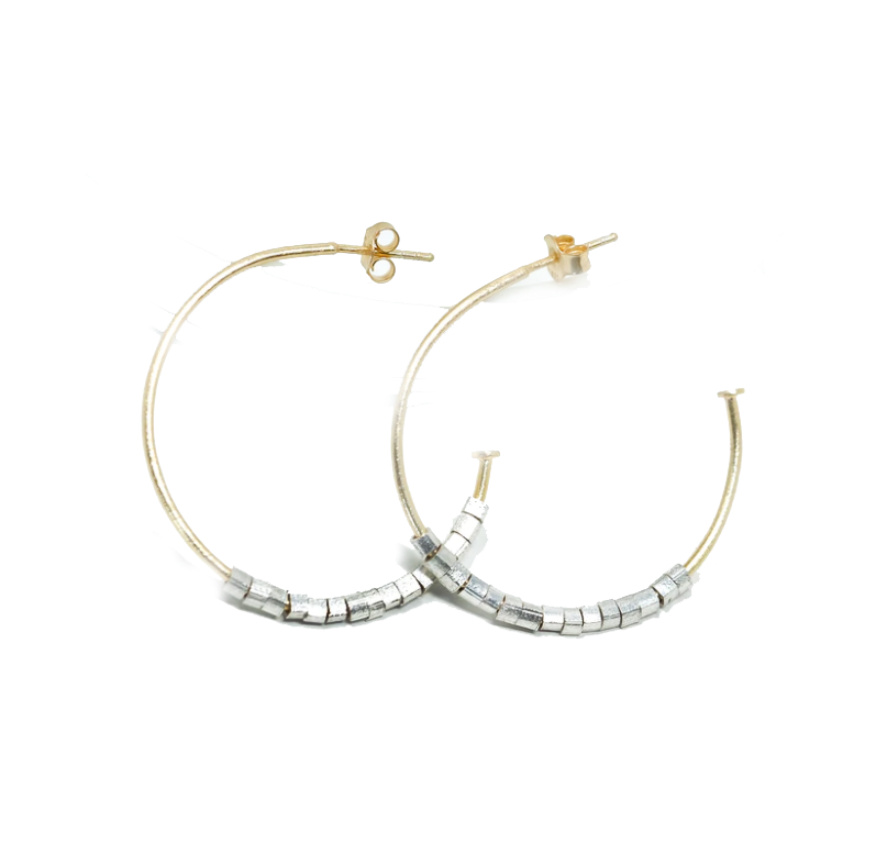 Hoop No. 23 Square Sterling Beads - Gabrielle's Biloxi