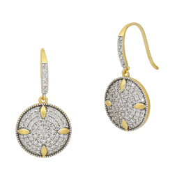 Freida Rothman Petals and Pave' Disc Earrings - Gabrielle's Biloxi