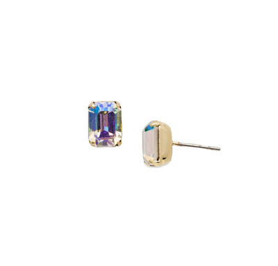 Sorrelli Mini Emerald Cut Stud Earring Crystal Aurora Borealis - Gabrielle's Biloxi