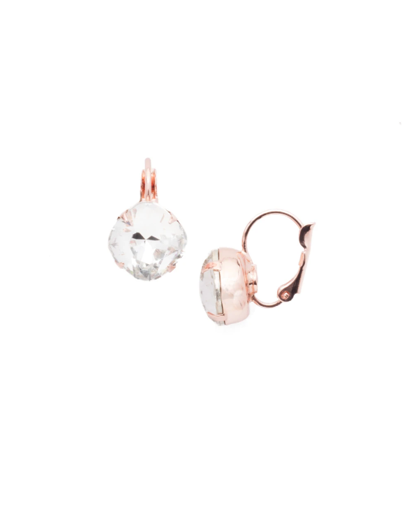 Sorrelli Cushion Cut French Wire Earrings Crystal - Gabrielle&