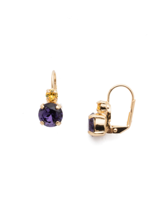 Sorrelli Round Crystal French Wire Earrings Love Purple - Gabrielle&