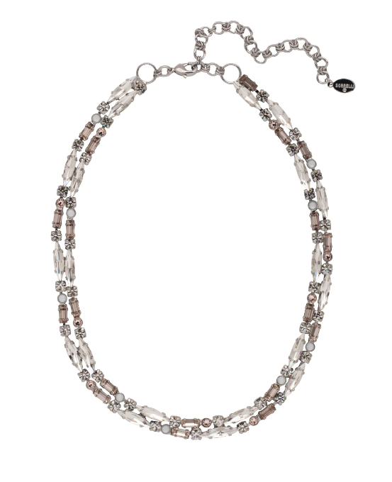 Sorrelli Emory Tennis Necklace Snow Bunny Palladium - Gabrielle's Biloxi
