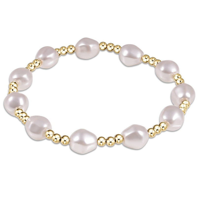 ENewton Admire Gold 3mm Bead Bracelet - Pearl - Gabrielle&