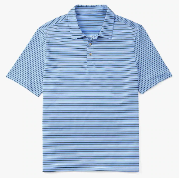 Fair Harbor Ozone Polo - Blue Golf Stripe - Gabrielle's Biloxi
