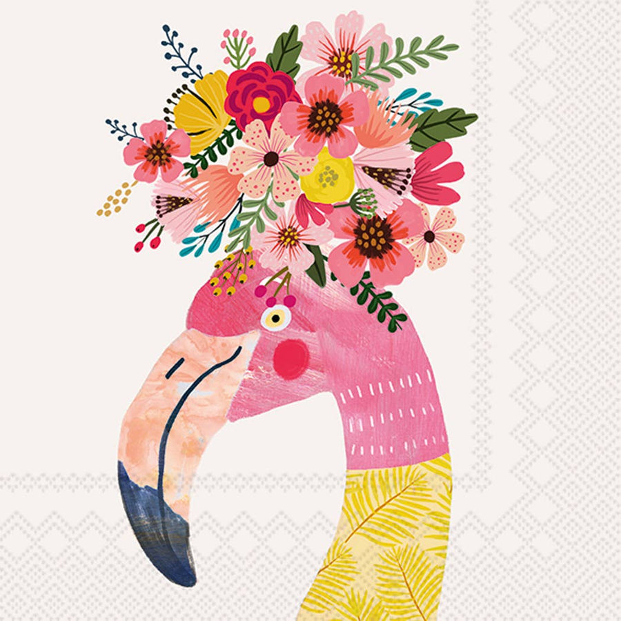 Paper Cocktail Napkins - Floral Flamingo - Gabrielle's Biloxi